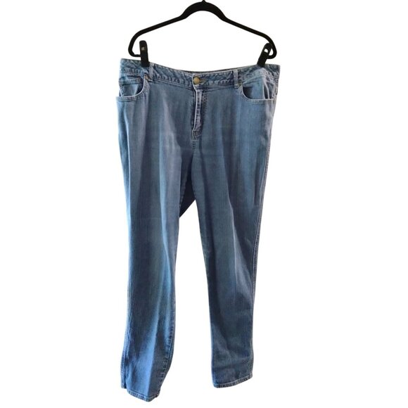 Avenue Plus Size 18 Tall Jeans Denim Light Blue Full Length Stretch Relaxed Fit - Picture 2 of 10